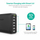 RAVPower 60W 12A 6-Port USB Desktop Charging Station with iSmart Technology Black (RP-PC028BK)